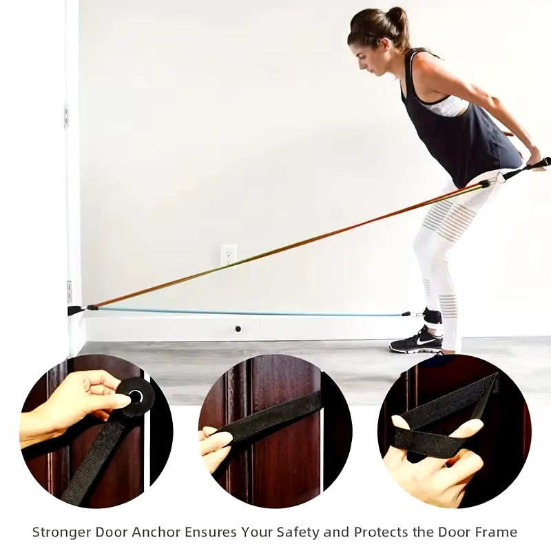Ultimate 11-Piece TPE Resistance Bands Set for Total Body Strength Training - Includes Door Anchor, Handles, Carry Bag, and Ankle Straps